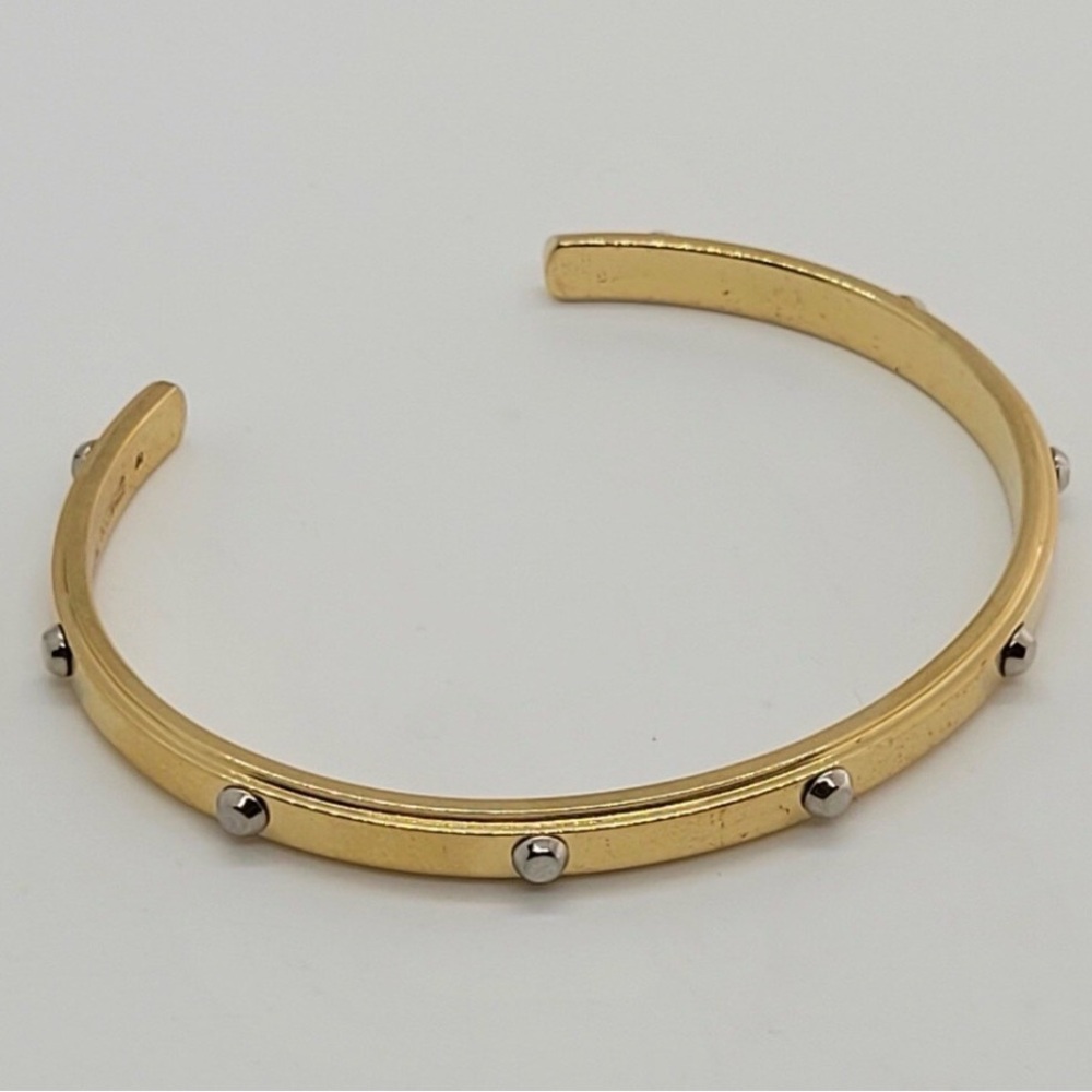 Michael Kors Heritage Astor Gold Tone Cuff with Silver Studs - Picture 3 of 3